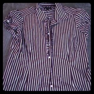Purple and white striped women’s blouse
